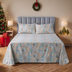 FADFAY Sheets Set Twin Shabby Gold Floral Bedding Classic Vintage Farmhouse Bedding Set Elegent Royal Print Bed Sheet Set 100% Cotton Ultra Soft Deep Pocket Fitted Sheet 4-Pieces Twin Size