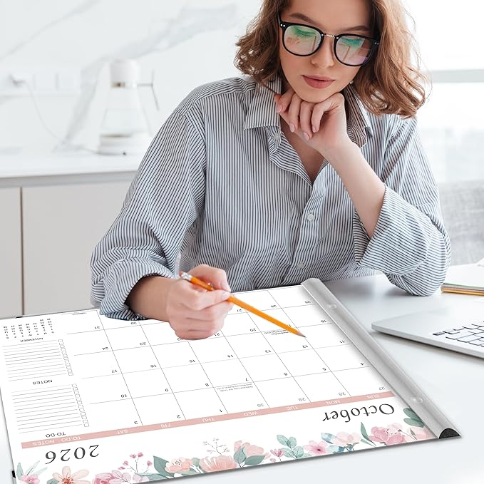 Desk Calendar 2026-2027 – 22" x 17" Large Desk Calendar Runs From January 2026 to June 2027