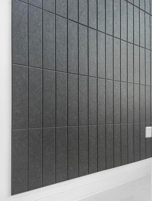 Felt Bulletin Board Tiles | Modern Cork Board Alternative | Large Cork Boards for Walls | Aesthetic Felt Wall Panels for Office & Home Decor | Pinboard & Photo Board (24-Pack) | Gray Black