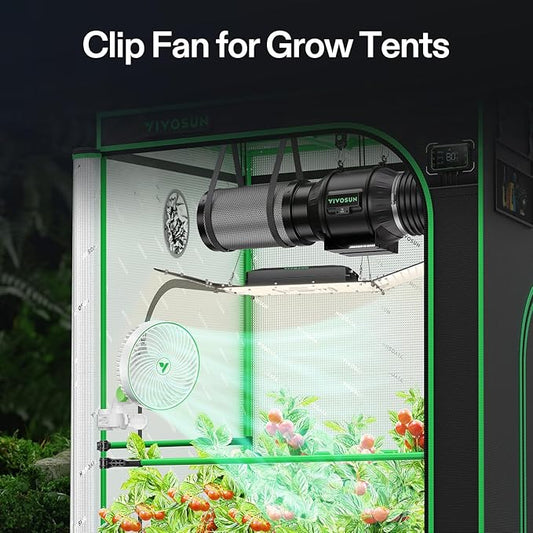 VIVOSUN 2-Pack AeroWave E6 Grow Tent Fan 6”, EC Motor, Smart Wifi Control, US Patented Auto Oscillating Clip fan, IP54, Strong Airflow but Quiet for Hydroponic Ventilation Circulation