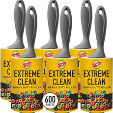 Scotch-Brite Extreme Clean Lint Rollers, 6 Rollers, 100 Sheets Per Roller, 600 Sheets Total, Reusable Lint Roller, Works Great on Pet Hair