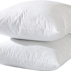 26x26 Euro Throw Pillow Inserts-Down Feather Pillow Inserts-Cotton Fabric-Set of 2-White.