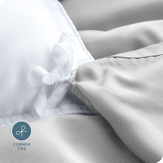 Bare Home Bedding Duvet Cover California King Size - Premium 1800 Super Soft Collection - Lightweight, Cooling - Soft Breathable Bedding Duvet Cover (Cal King, Cloud Grey)