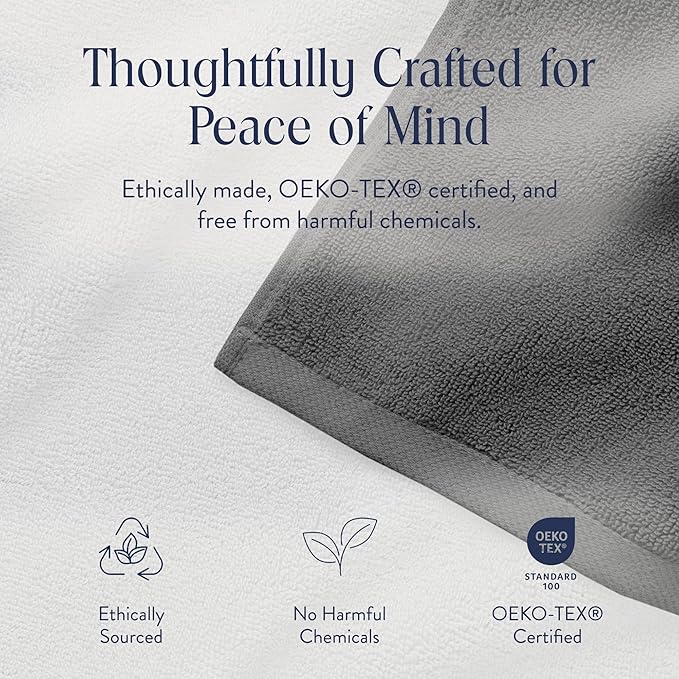 Brooklinen Super-Plush Turkish Cotton Hand Towels - Set of 2 - Cotton, 820 GSM, Highly Absorbent, Machine Washable, Perfect for Home & Bathroom (20" x 30", Slate Grey)