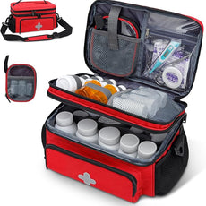 Medicine Storage Bag, Pill Bottle Organizer for Emergency, Medicine Box Empty with Small Portable Pouch, First Aid Box for Travel and Home Storage