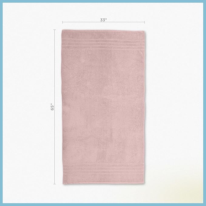 Martex 2-Pack Ultimate Performance Bath Sheet Set – 100% Cotton – 33” x 65” – Extra Large Bath Towels – Versatile – Low-Linting – Supersoft Bathroom Set – Super Absorbent – Easy Care – Crystal Pink