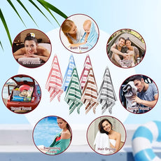 18 Pack Microfiber Bath Towels Bulk 27'' x 60'' Oversized Size Bath Towel Highly Absorbent Extra Large Soft Drying for Shower Beach Winter Salon Sport Gym Party (Stripes,Neutral)