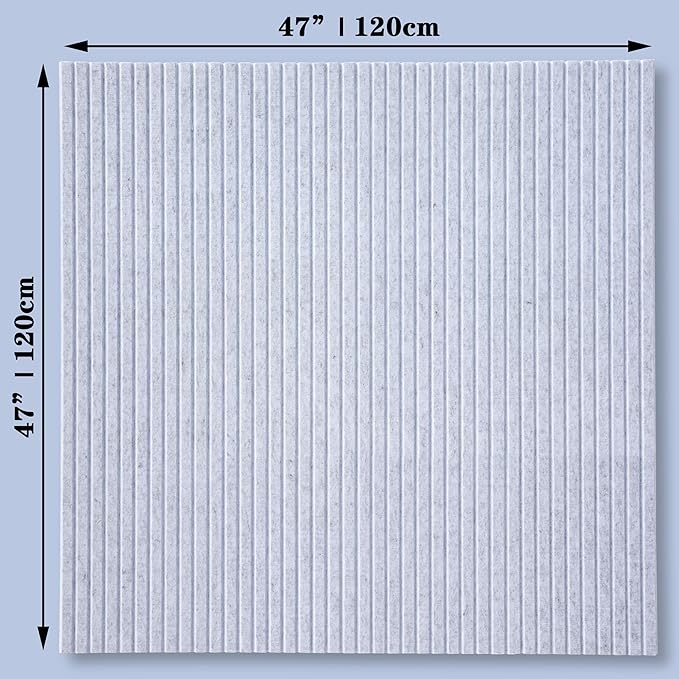 Large Cork Board Alternative-12 Pcs Self-Adhesive Felt Bulletin Board Tiles, Felt Pin Board Cork Board Tiles for Home Office Wall Decor, Tack Board 47"x35" (Light Grey