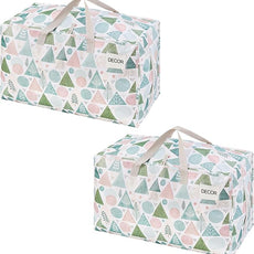 VENO 2 Pack Moving Bags and Large Christmas Decoration Storage Bins with lids. Alternative to Moving Boxes, Packing Supplies for College. Heavy Duty Totes (Pastel Forest, 2 Pack)