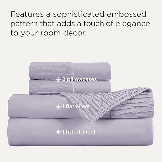Bedsure Full Size Bed Sheets - 4 Pieces Soft Full Sheet Set - Breathable & Cooling - Hotel Luxury - Easy Care Polyester Microfiber Bedding for Women, Men, Lavender