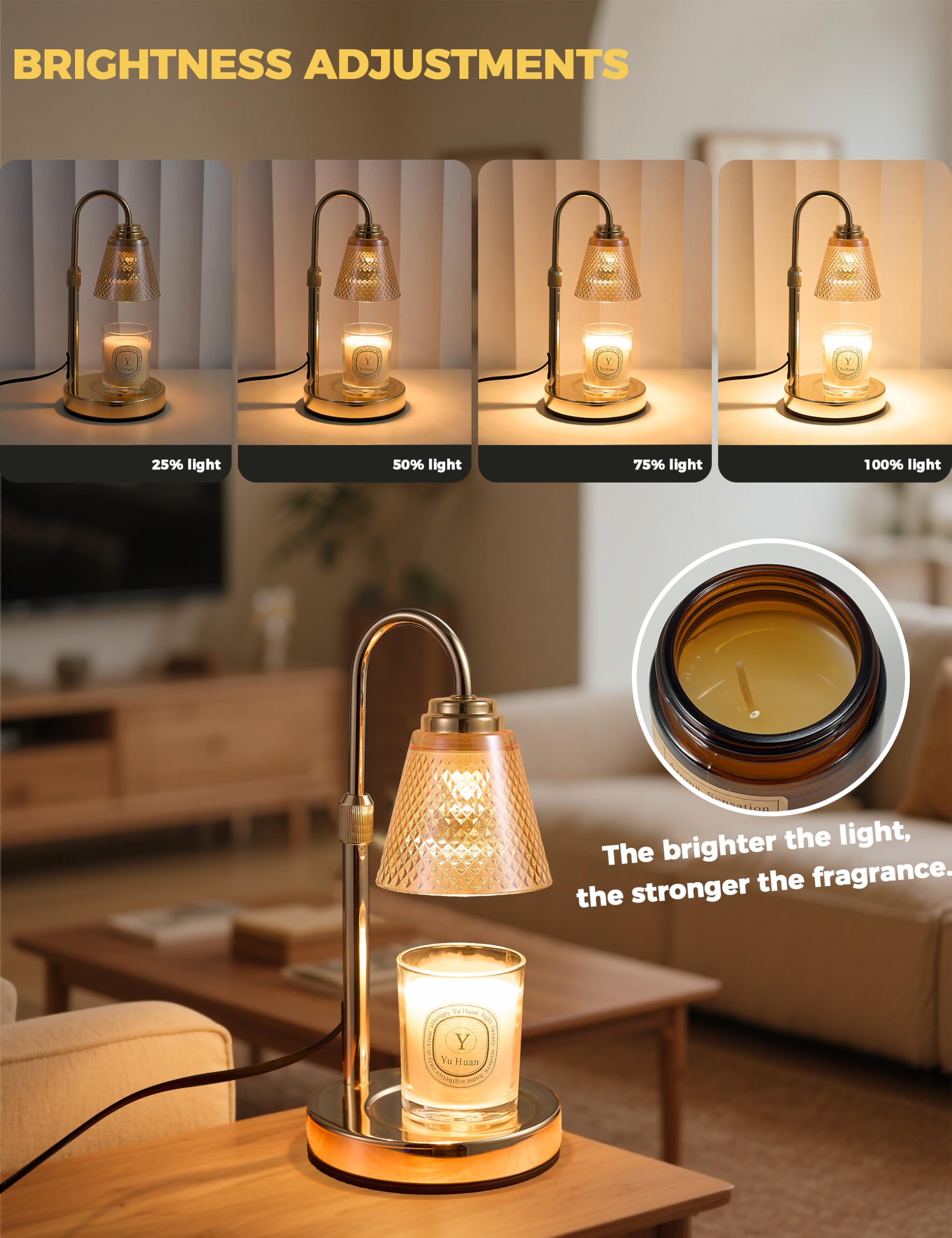 Candle Warmer Lamp with Timer Dimmer, Birthday Gifts for Mom Women Friend Sister, House Warming Gifts, Wax Melt Warmer, Office Apartment Dorm Room Home Decor Dormly