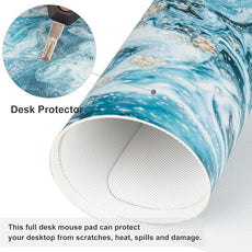 QIYI Large Desk Pad, Keyboard Mouse Pad Desktop Decor, Waterproof PU Leather Desk Cover Protector, Desk Accessories for Office Home Work Writing Gaming 31.5