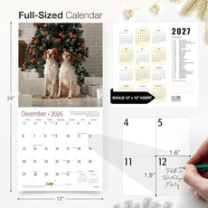 RED EMBER Brittanys 2026 Wall Calendar 12 Month | 12