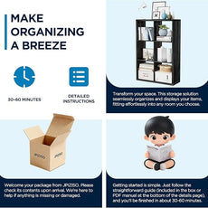 6 Cube Storage Organizer, 2x3 Cube Bookshelf, Cubby Storage Shelf, Wooden Organizer Shelf with Thickened Boards, for Closet Bedroom Home Office Living Room, 36.93