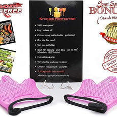KITCHEN PERFECTION Silicone Smoker Oven Gloves -Extreme Heat Resistant BBQ Gloves-Handle Hot Food Right on Your Grill Fryer & Pit|Waterproof Grilling Cooking Baking Mitts|Superior Value Set+3 Bonuses