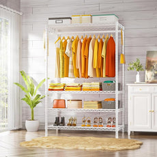 Ulif H4 Plus Garment Rack, 4-Tier Portable Clothes and Clothing Rack for Bedroom and Cloakroom, Closet Storage and Organizer Wardrobe System, 45