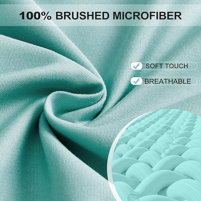 FreshCulture California King Fitted Sheet Only - Hotel Quality Fitted Sheet - Ultra Soft & Breathable - Brushed Microfiber - Deep Pocket - Cooling Fitted Sheets for Cal King Size Bed (Spa Blue)