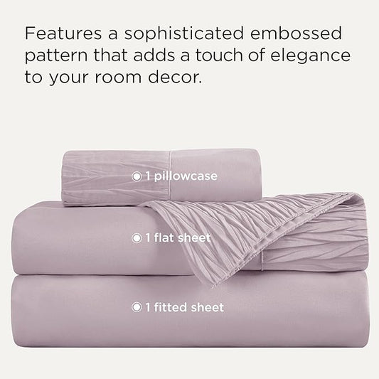 Bedsure Twin XL Sheet Sets Dorm Bedding - 3 Pieces Soft Extra Long Twin Sheets, Hotel Luxury, Easy Care Microfiber for Women, Men, Pink Mocha