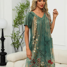 Ekouaer Women Robe Zipper Front Mumu Duster Robes Zip Up Housecoat Soft Sleepwear with Pockets