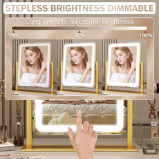 ROLOVE Gold Vanity Mirror with Lights, 15