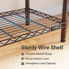 VIPEK V5 Portable Closet Wardrobe Heavy Duty Clothes Rack Metal Freestanding Clothing Racks, Adjustable Custom Closet Racks with 4 Hanging Rods & 8 Shelves, 68.9