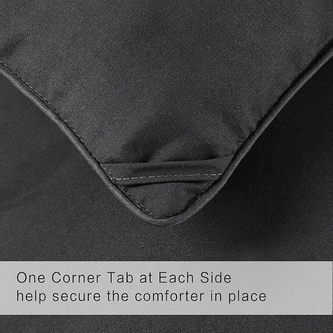 COHOME Quilted Twin XL Size Comforter - All-Season Down Alternative Duvet Insert - Luxury Hotel Soft Breathable Winter Warm Dark Grey Comforter with Anti-Clump Tech & 8 Tabs - Reversible （68"x92"）