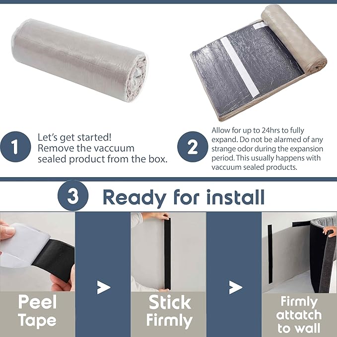 Nestl Upholstered Queen Headboard - Easy Assemble Channel Stitched Headboard Queen Size - Wall Mounted Headboards with 3D Soundproof Wall Panels Peel & Stick Floating Headboards, Linen