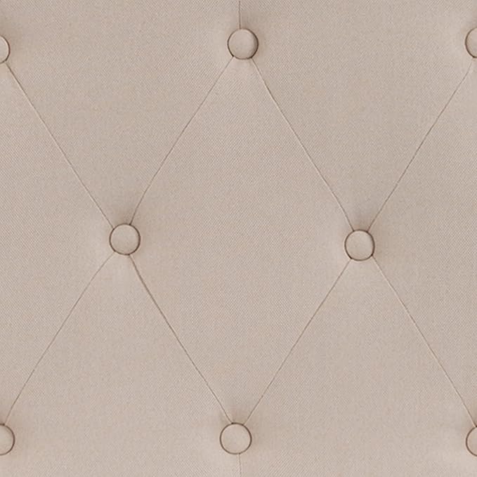EMMA + OLIVER Tufted Upholstered Full Size Headboard in Beige Fabric
