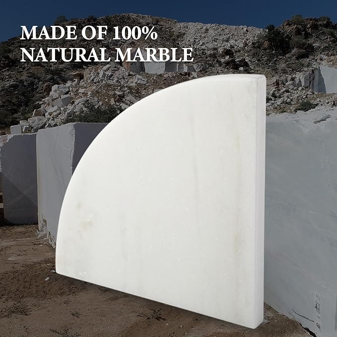 Koville 2 Pcs White Marble Corner Shower Shelves for Bathroom, 10'' Polished Marble Corner Shelves, Wall Mounted Stone Corner Shower Caddy, No Drilling Adhesive Shower Shelf - Namib Fantasy