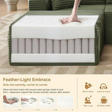 105''Sectional Cloud Couch with L Shaped Chaise,Modern Modular Sectional Sofa,Comfy Sectional Couches for Living Room,Bedroom,Apartment (Green, 105''W Left Facing Chaise)