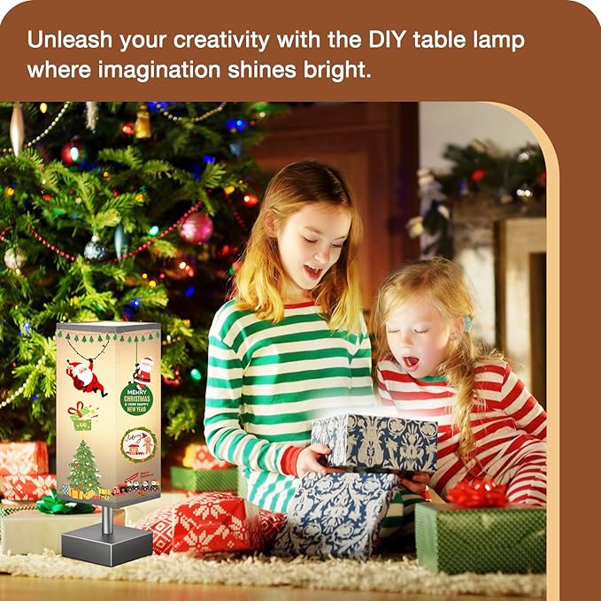 aooshine Grey Table Lamp - Bedside Lamp for Bedroom, Minimalist Nightstand Lamp with Square Fabric Shade, Desk Lamp for Kids Room Dorm