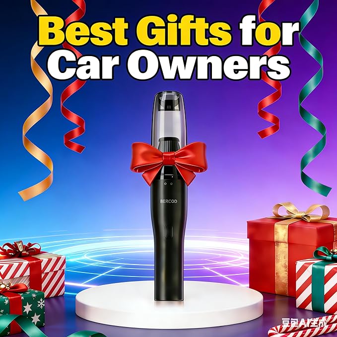 4-in-1 Mini Handheld Vacuum Cordless for Car, Desk & Small Spaces, 6.5kPa Strong Suction, Ultra-Quiet 60dB, 0.85 lb Portable Air Duster/Inflator/Pump, USB-C Rechargeable 2 Washable HEPA Filters