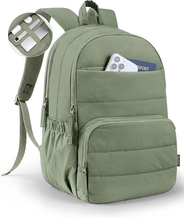 Travel Backpack for Women, 15.6 Inch College Laptop Backpack, Water Resistant Work Backpacks, Cute Quilted Bookbag