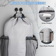 BALEINE 150L Laundry Bag Backpack, 900D Oxford Fabric Large Travel Laundry Bags with Shoulder Straps and 2 Mesh Pockets for College Dorm, Apartment, Laundromat (Grey, 150L)