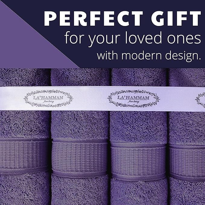 Personalized Towels, Hotel & Spa Quality, Super Soft, Highly Absorbent, Bathroom Towel Sets, 100% Turkish Genuine Cotton Monogrammed Towels 2 Piece Hand Towel Set for Face, Dorm, Gym & Spa, Purple