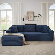 105''Sectional Cloud Couch with L Shaped Chaise,Modern Modular Sectional Sofa,Comfy Sectional Couches for Living Room,Bedroom,Apartment (Blue, 105''W Left Facing Chaise)