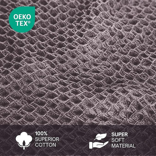 100% Cotton Waffle Weave Kitchen Dish Towels – Solid, Ultra Soft, Scratch-Free & Superb Absorbent - Quick Drying Cleaning Towels,Perfect disch Cloth 13 x 28-4 Pack, Grey