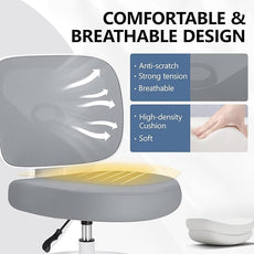 Primy Armless Tall Desk Chair, Adjustable Height and Footring, Mid-Back Ergonomic Standing Desk Chair Mesh Rolling Tall Chair for Art Room, Office or Home (Gray)