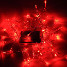 Karlling Battery Operated Fairy Lights, 13ft Durable Short Clear Wire LED Twinkle String Lights for Christmas, Valentine’s Day, Halloween,Weddings, Parties, and Indoor/Outdoor Decor(Red)