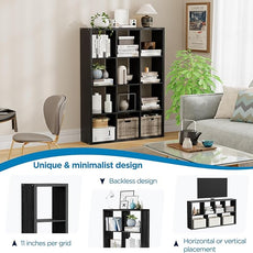 12-Cube Storage Organizer, Wooden Cube Shelf Bookcase with Reinforced Thick Shelves, Heavy-Duty 36.93