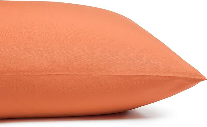 Amazon Basics Lightweight Microfiber 3-Piece Bed Sheet Set, Brick, Solid, Twin XL AmazonBasics