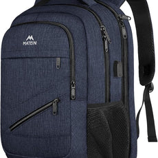 MATEIN Extra Large Laptop Backpack for Men, 50 L Travel Carry On TSA Approved Backpack with USB Port & Trolley Sleeve, Waterproof Business Work Bag Fits 18.4 Inch Computer Notebook, Dark Blue