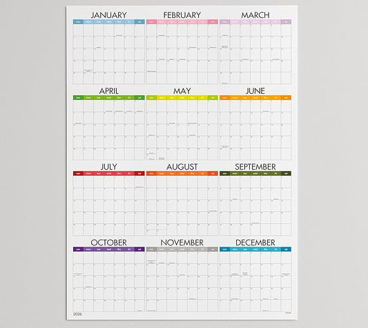 Dry Erase Wall Calendar 2026, 27×39 in — Double-Sided Yearly Planner (Dated & Undated), Reusable Write & Wipe, Large Wall Planner for Home, Office, Classroom — Rolled Poster.
