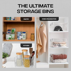 ClearSpace Clear Plastic Storage Bins – Pantry Organizers & Storage Containers, Cabinet Organizer - Home Organization Must Haves for Kitchen, Laundry Room, Office, Closet, Garage & Freezer