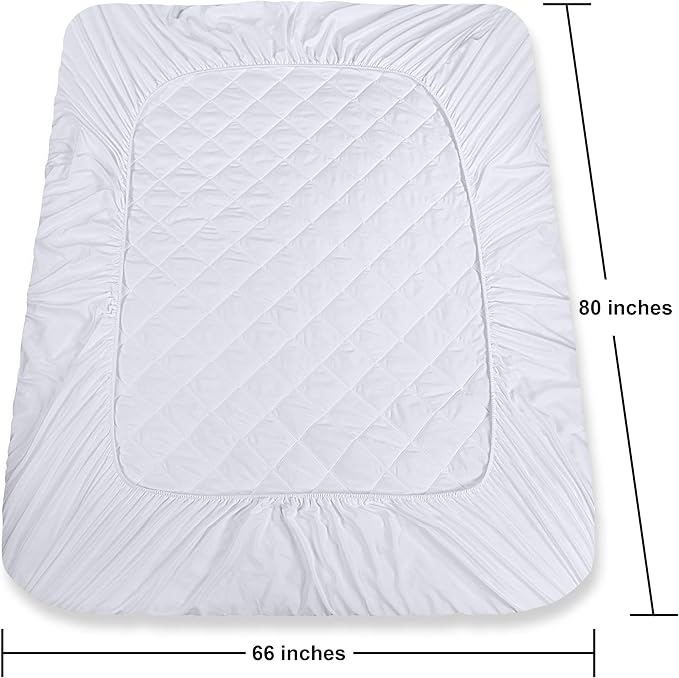 Utopia Bedding Quilted Fitted Mattress Pad, Super Queen Size, Elastic Fitted Mattress Topper Protector and Cover with Deep Pocket Stretches up to 16 Inches, Machine Washable (White)