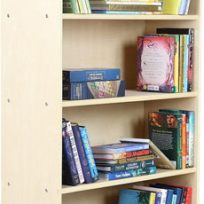 Classic Birch Book Shelf, Wooden Wall Organizer for Books, Toys, Office, and Kids Supplies, Natural (4 Tier - 48