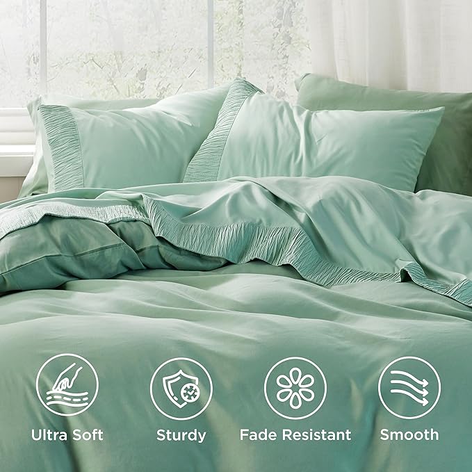 Bedsure King Size Sheets Set - 4 Pieces Soft King Sheets - Breathable & Cooling - Hotel Luxury - Easy Care Polyester Microfiber Bedding for Women, Men, Mint Green