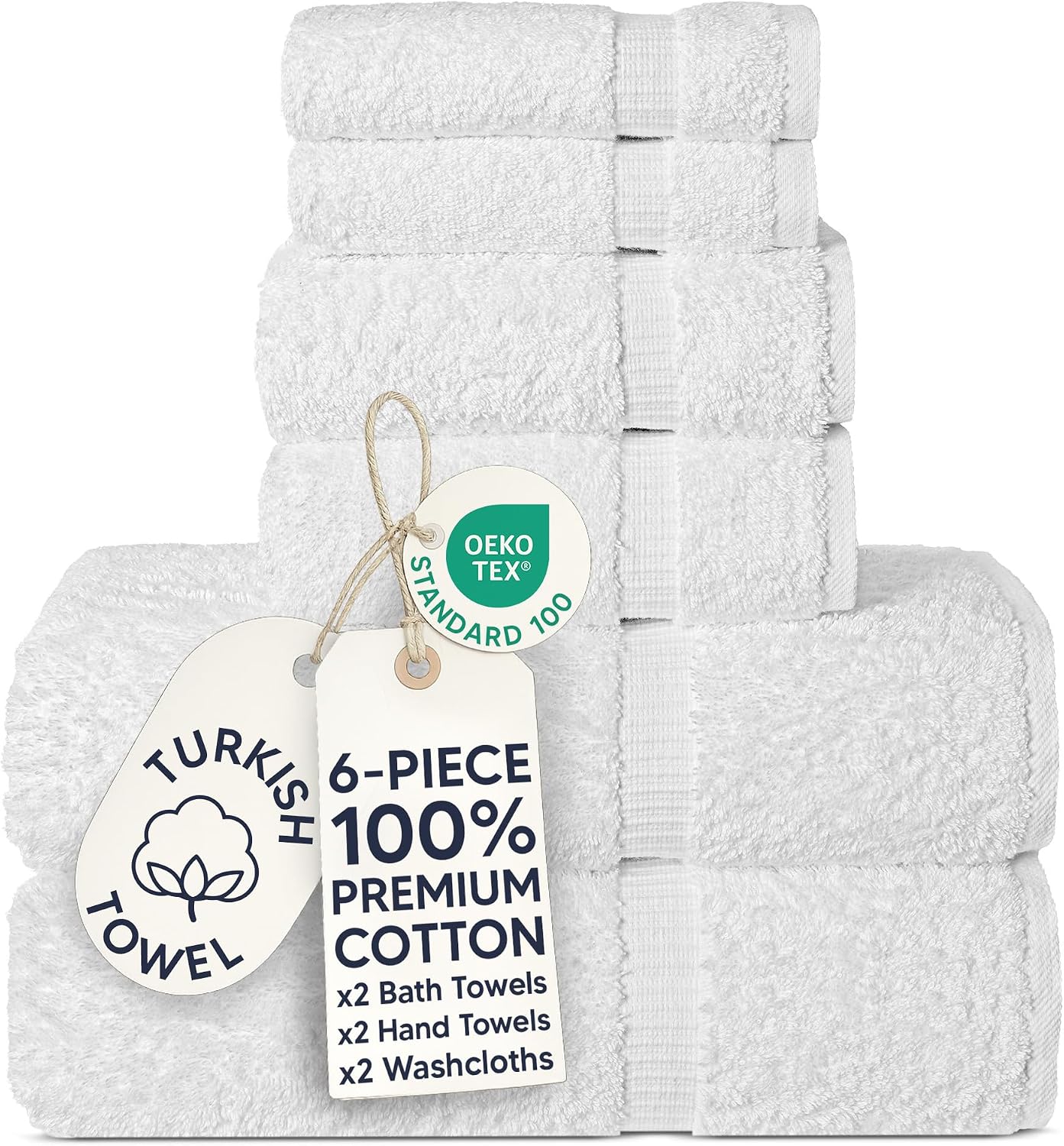 Chakir Turkish Linens 4 Piece Bath Towel Set, 100% Cotton Luxury Turkish Towels for Bathroom, Soft Absorbent Bath Towels, 27 x 54 Inches, Gray