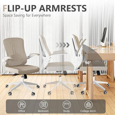 poki Mesh Office Chair, Home Office Desk Chair with Wheels, Ergonomic Office Chair with Lumbar Support and Adjustable Headrest, Comfortable Study and Desk Chair, Black