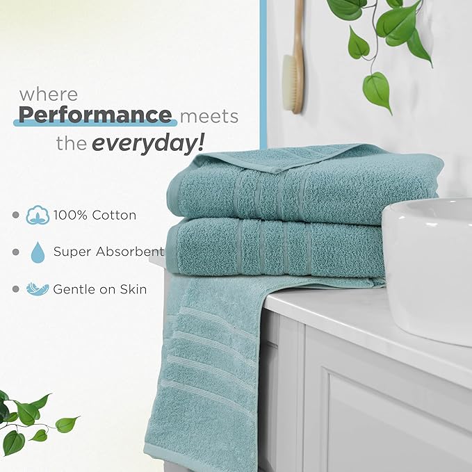 Martex 2-Pack Ultimate Performance Bath Sheet Set – 100% Cotton – 33” x 65” – Extra Large Bath Towels – Versatile – Low-Linting – Supersoft Bathroom Set – Super Absorbent – Easy Care – Mineral